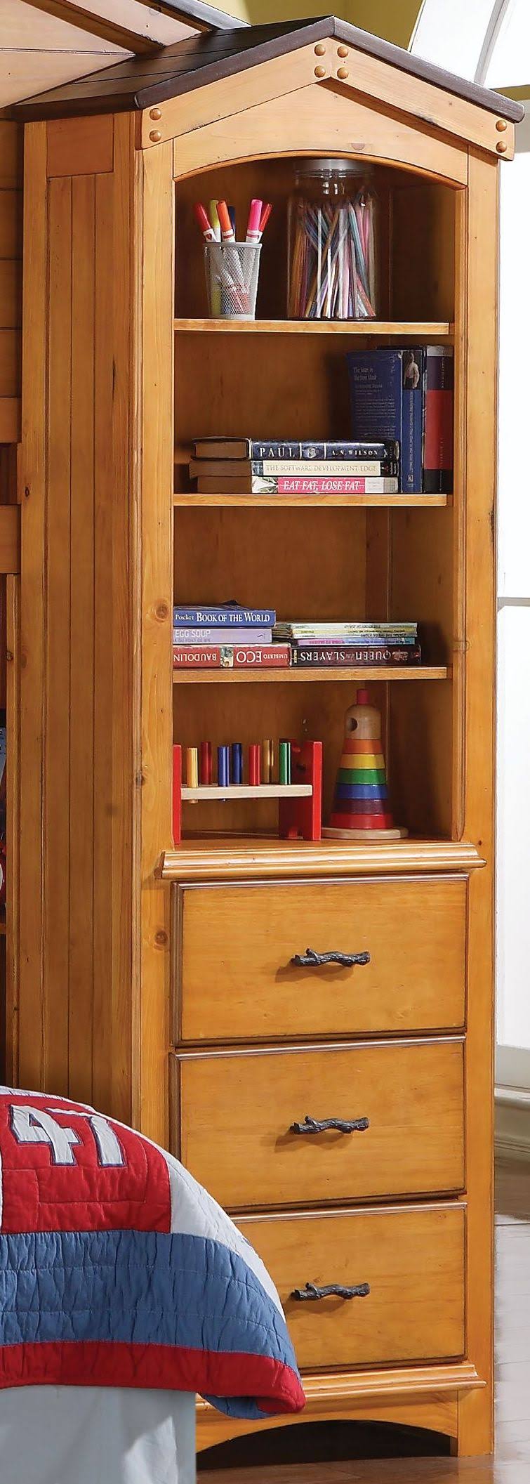 Rustic Oak Bookcase Cabinet V13611