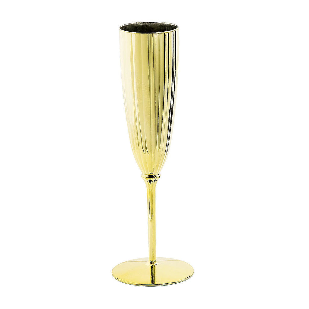 Gold Metallic Plastic Champagne Flutes 48 Pieces X235528