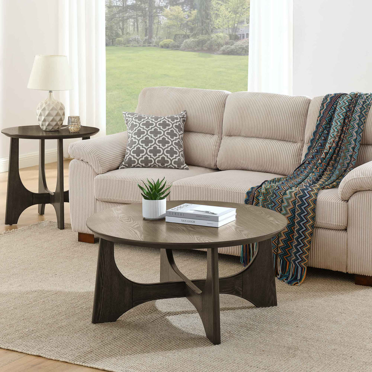 36" Round Wooden Coffee Table N661