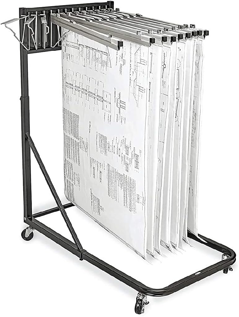 Black Vertical Poster Display Rack and Plans Holder P90663