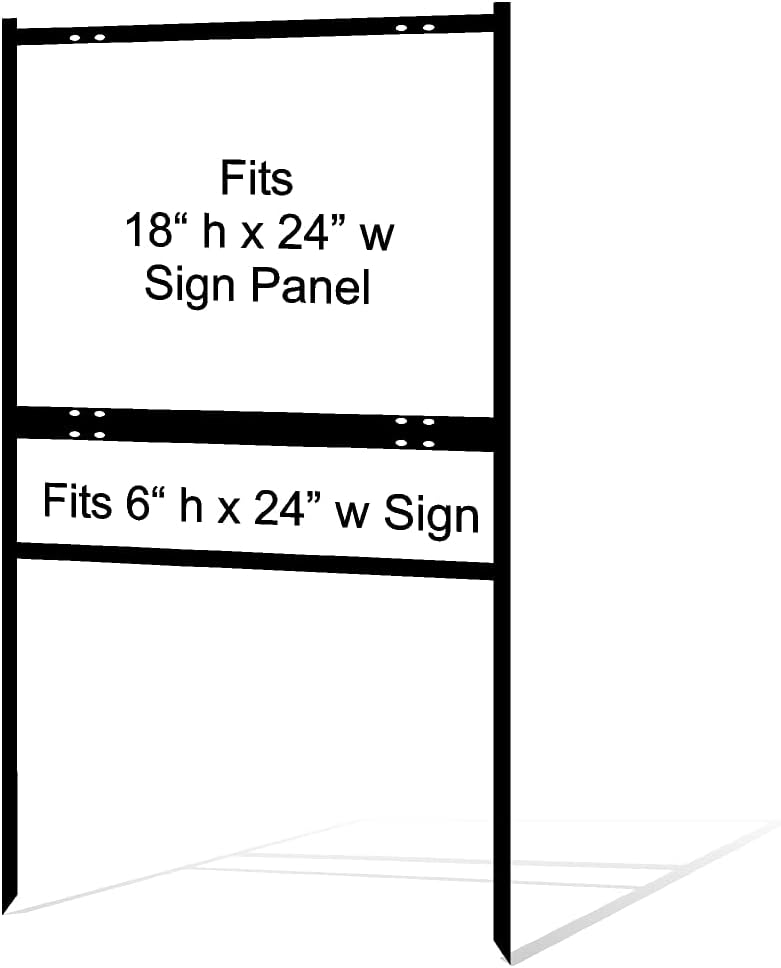 18 x 24 Metal H-Frame Yard Sign with Rider, Black (Pack of 3) P327249