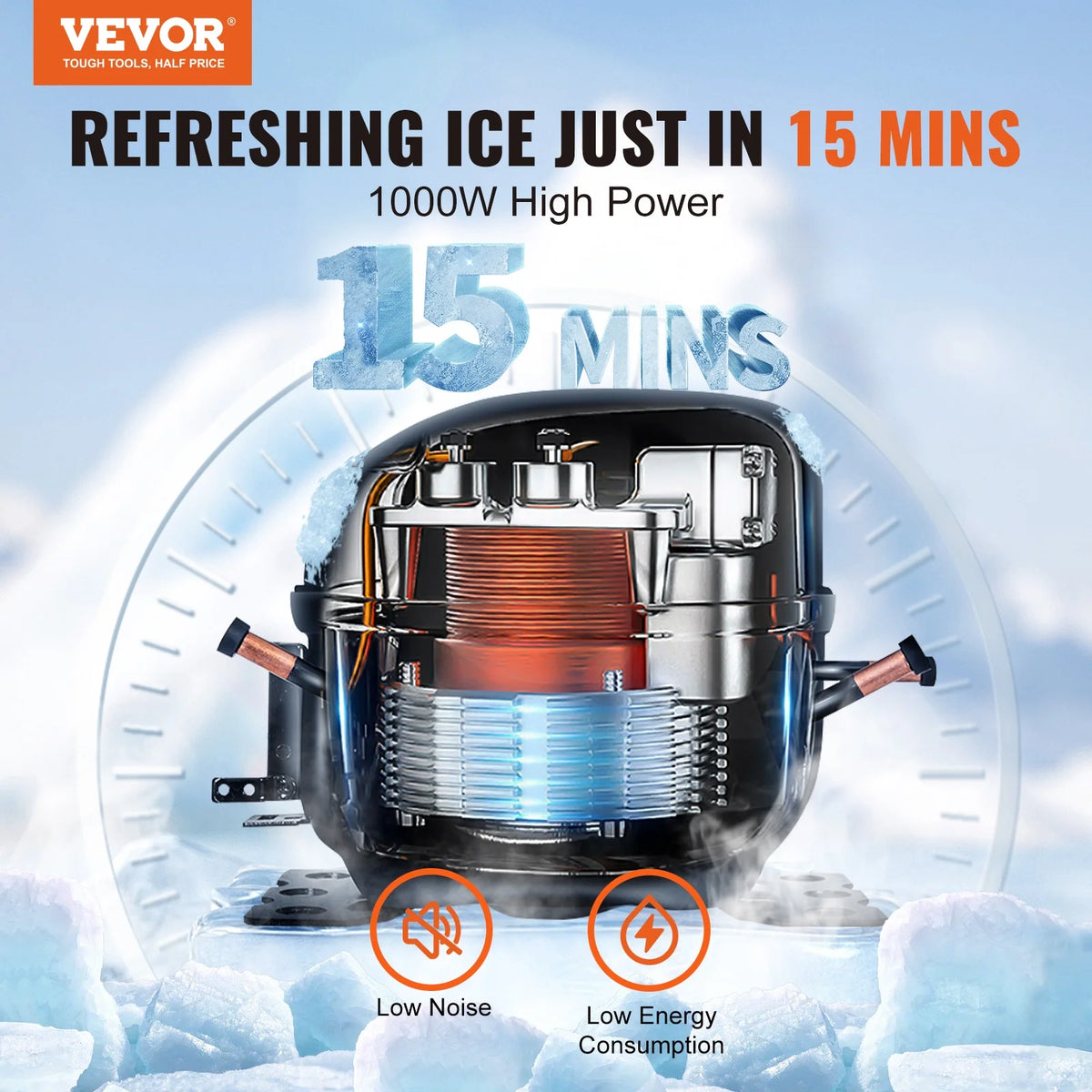 Commercial Ice Maker with 330.7LBS Storage Bin G1337