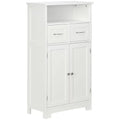 White Freestanding Bathroom Cabinet with Two Drawers and Adjustable Shelf T381