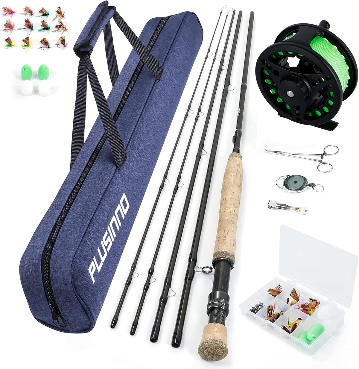 Fly Fishing Rod and Reel Combo Starter Kit with Graphite 5/6 Weight Fly Rod and Accessories I905