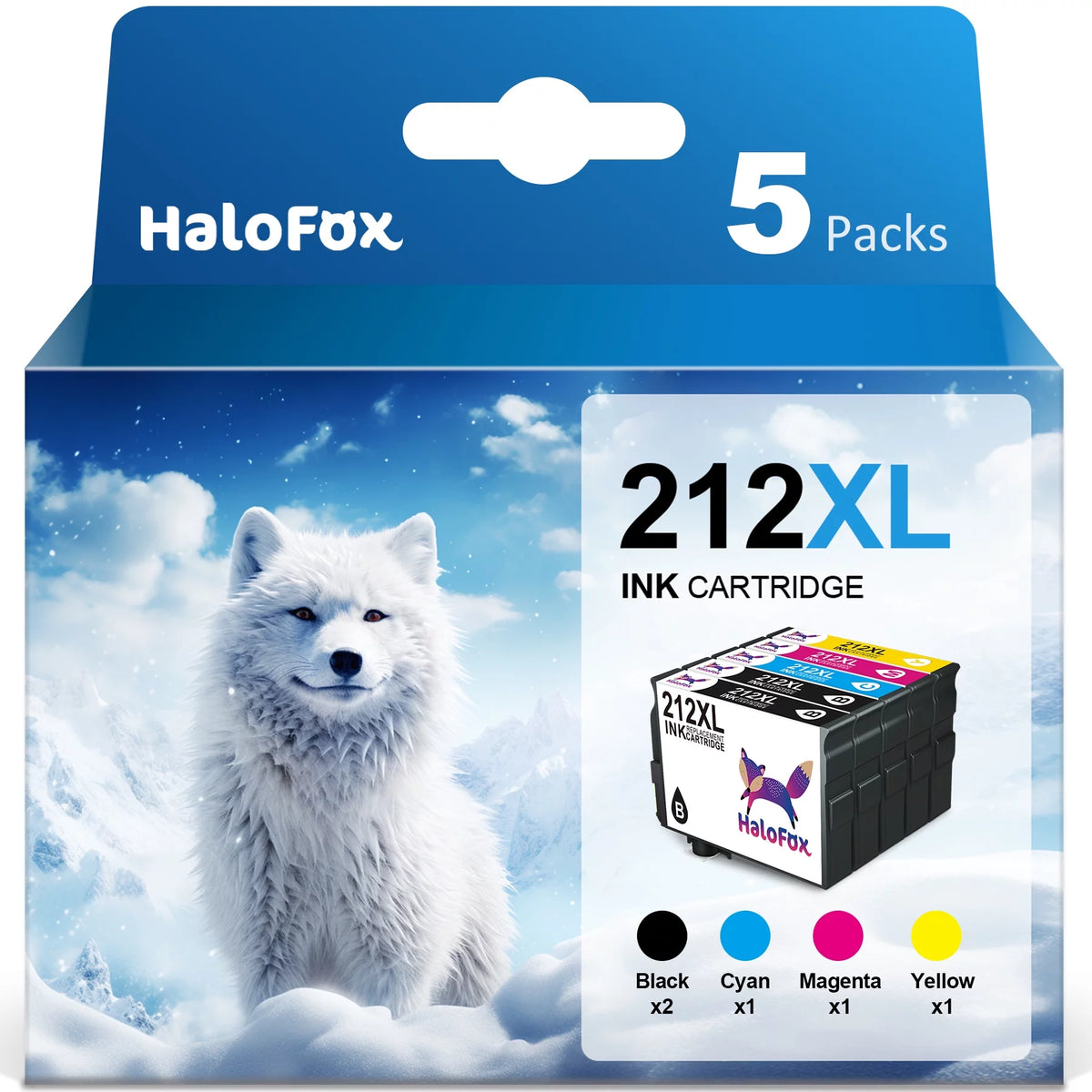 212XL Ink Cartridges Compatible Replacement 5 Pack J85389