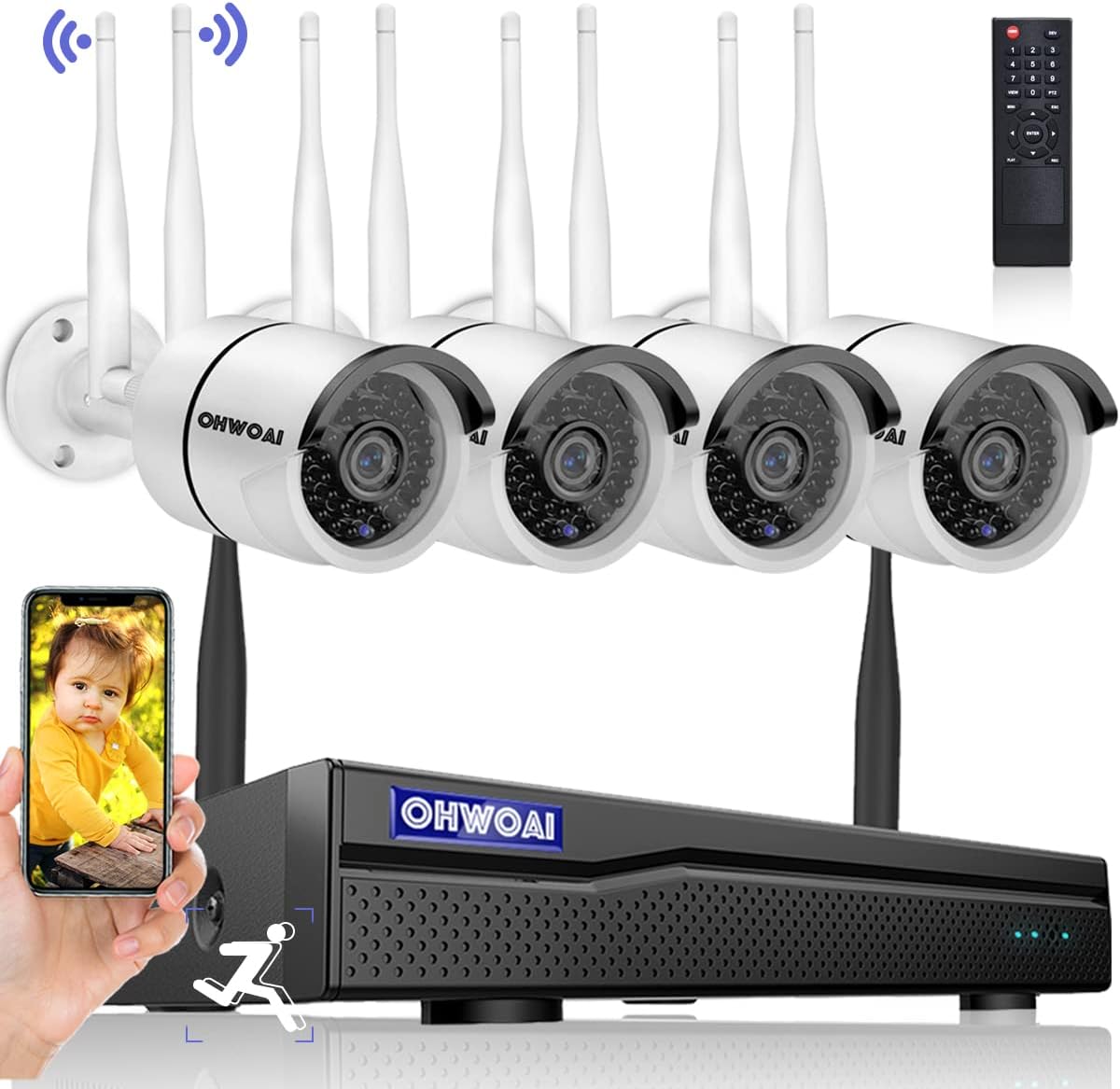 8 Channel 1080P Wireless Security Camera System with 1TB Hard Drive Q82756