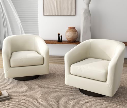 Flax Khaki Fabric Swivel Barrel Accent Chair M9810