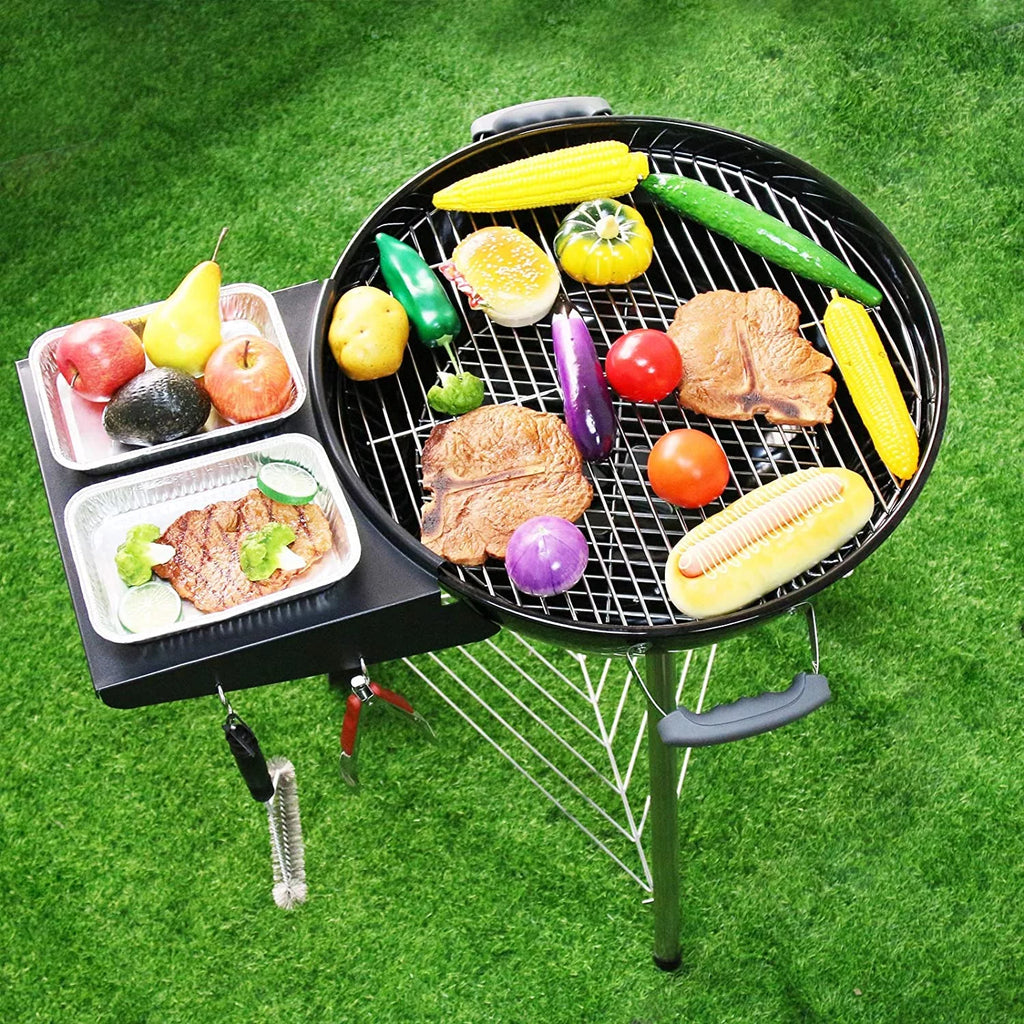 Black Powder Coated Steel Grill Table Shelf D149673