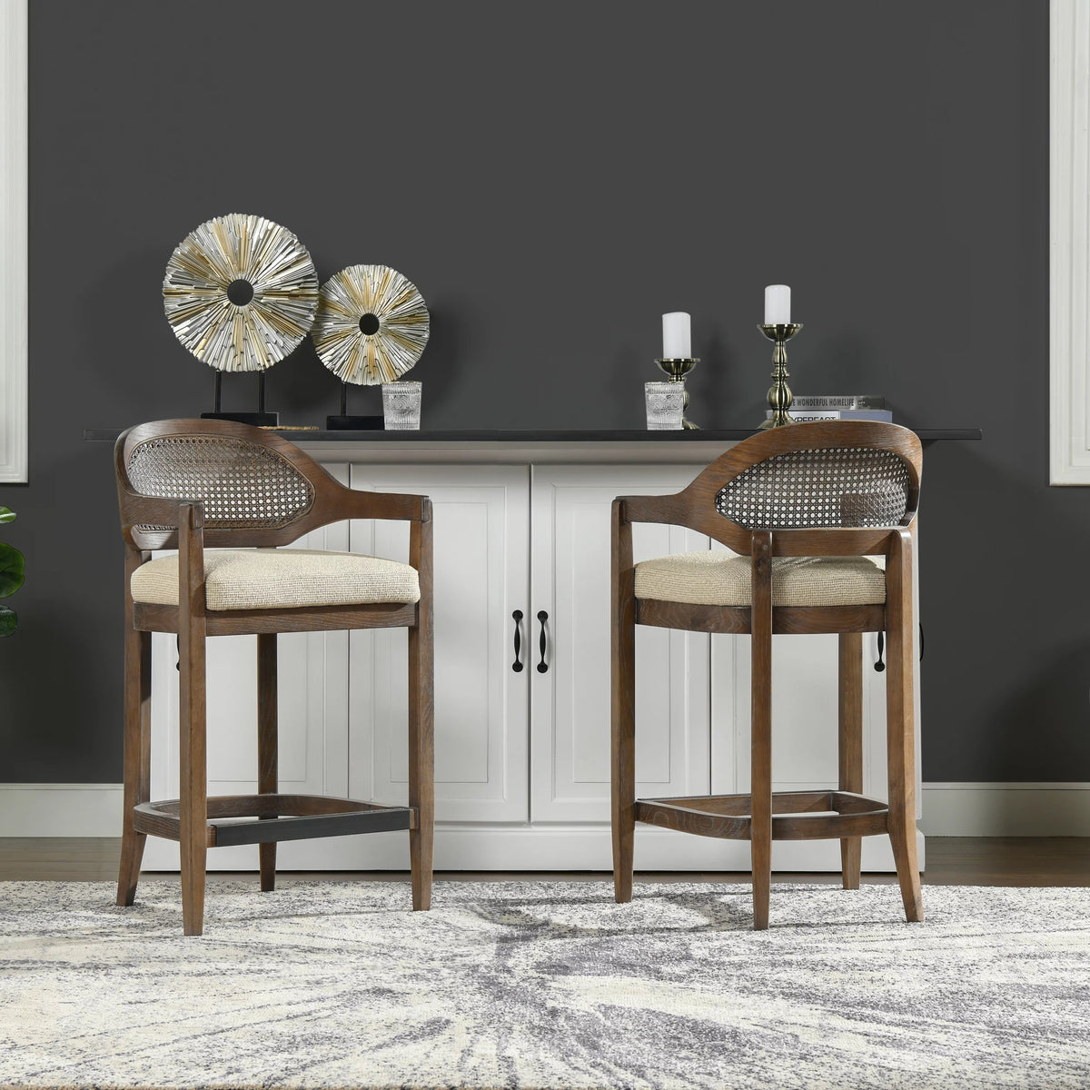 26" Cane Back Counter Stool M359