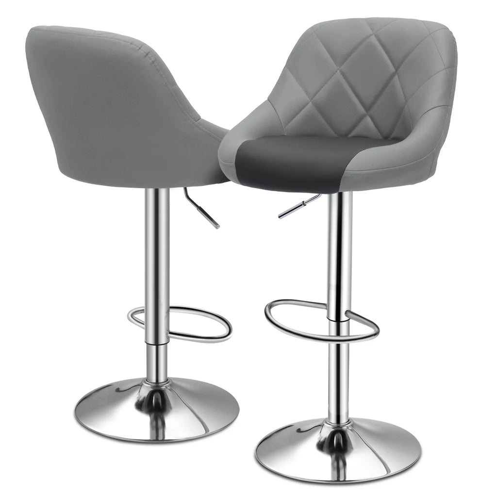 Set of 2 Height Adjustable Faux Leather Bar Stools Q2563