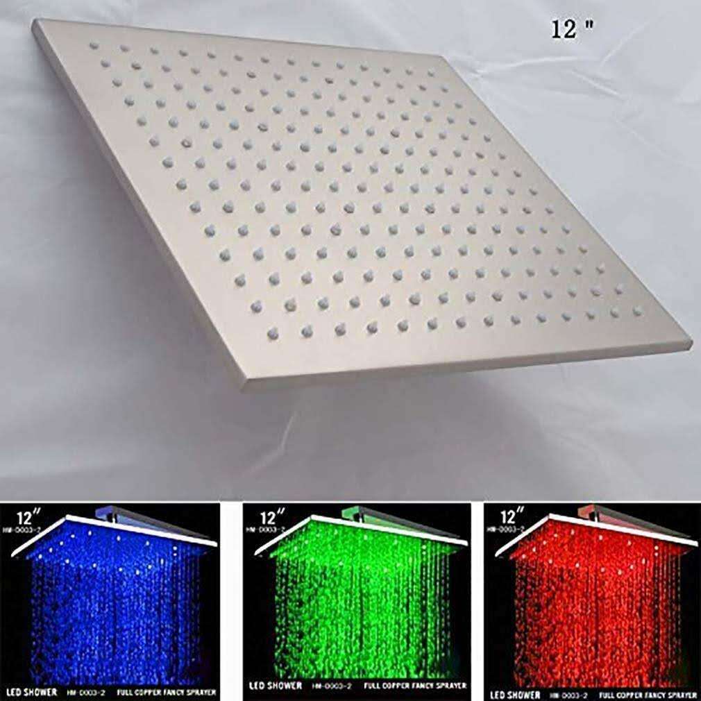 12x22 Square Rainfall LED Shower Head P66953