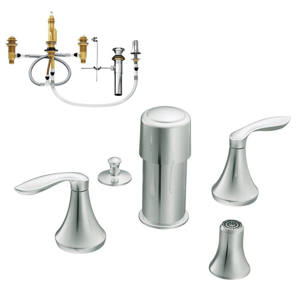2-Handle Bidet Faucet Trim Kit with Valve in Chrome T13064