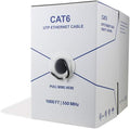 Cat6 Riser 1000ft 23AWG 4 Pair Solid Bare Copper UTP Bulk Ethernet Cable Blue X922532