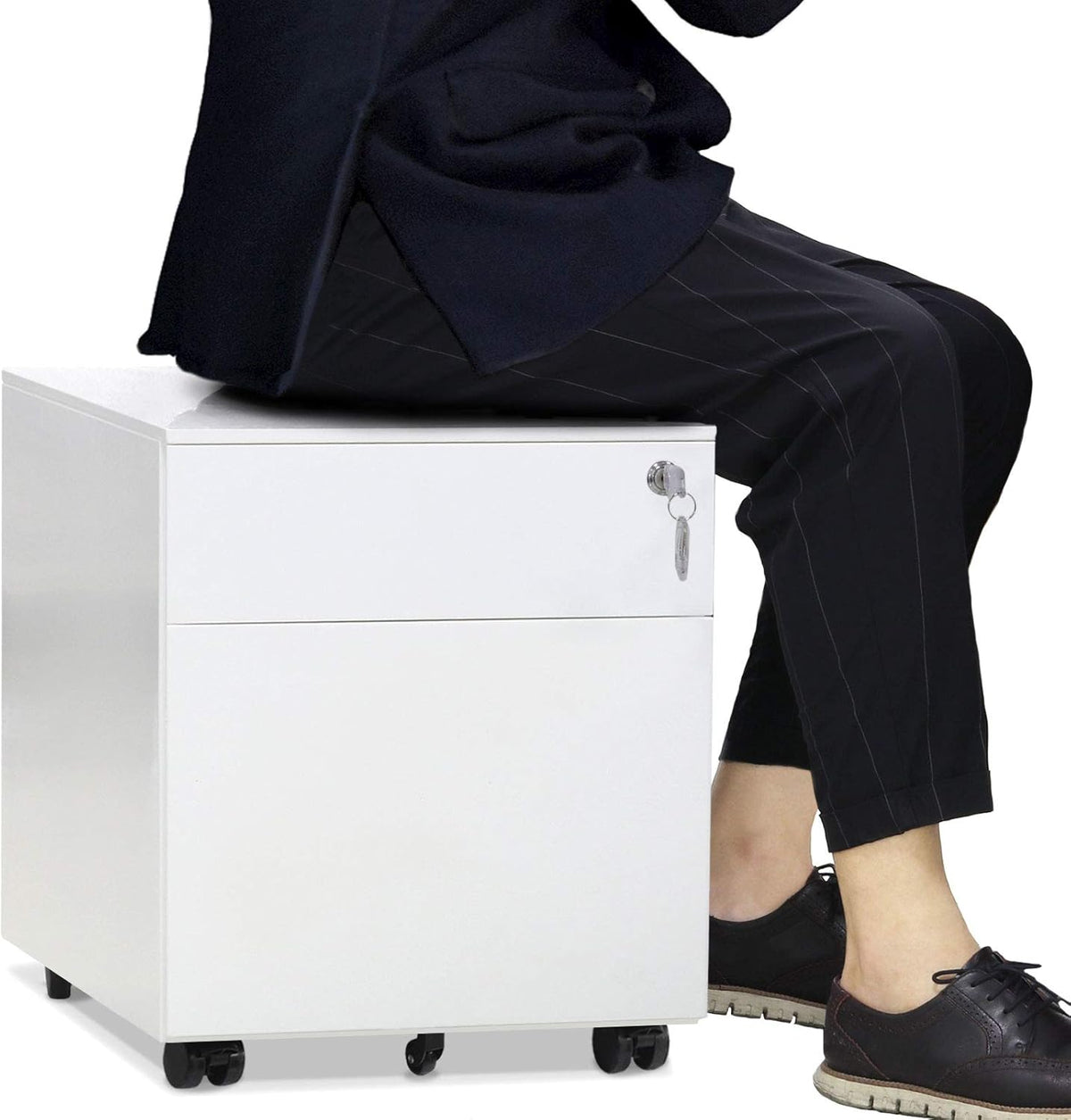2 Drawer Black Metal File Cabinet with Lock G223566