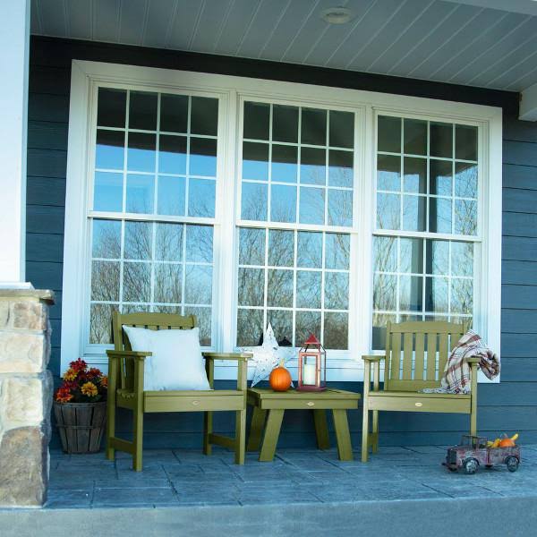 White Highwood Lehigh Garden Chairs with Square Side Table U3473