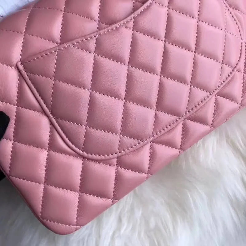 Pink Lambskin Leather Flap Bag P229521