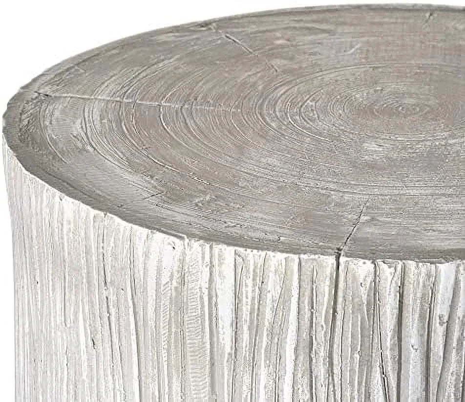 Tree Stump Accent Stool Side End Table Light Brown 15" H L54747