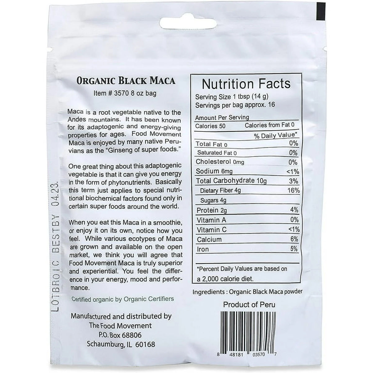 Black Maca Root 8 oz M5610