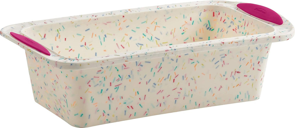White Confetti Silicone Loaf Pan N312876