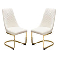 Cream Velvet Dining Chairs Set of 2 Y235