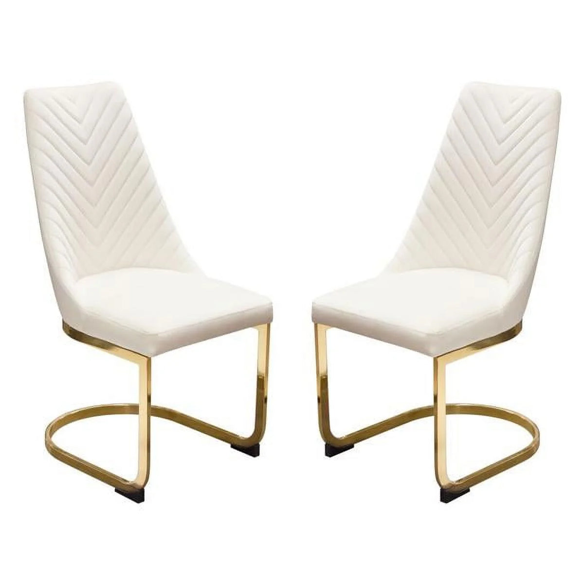 Cream Velvet Dining Chairs Set of 2 Y235