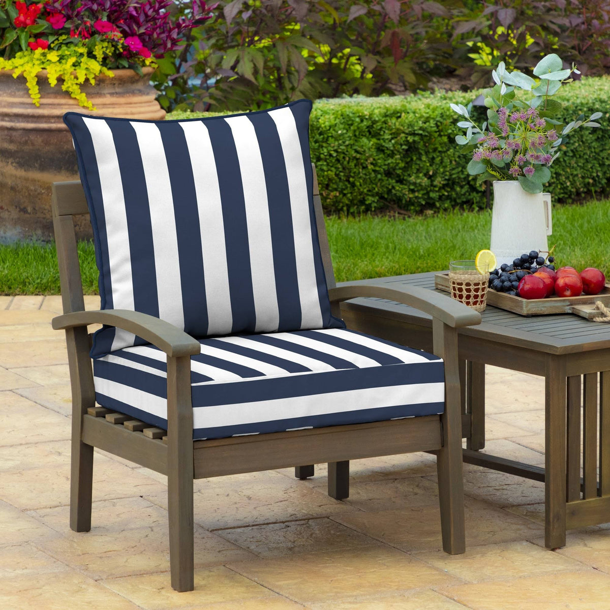 Cabana Stripe Outdoor Deep Seat Set O183849
