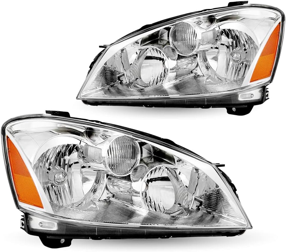 Chrome Headlight Assembly Set for 2005 / 2006 Nissan Altima 4 - Door Sedan L184