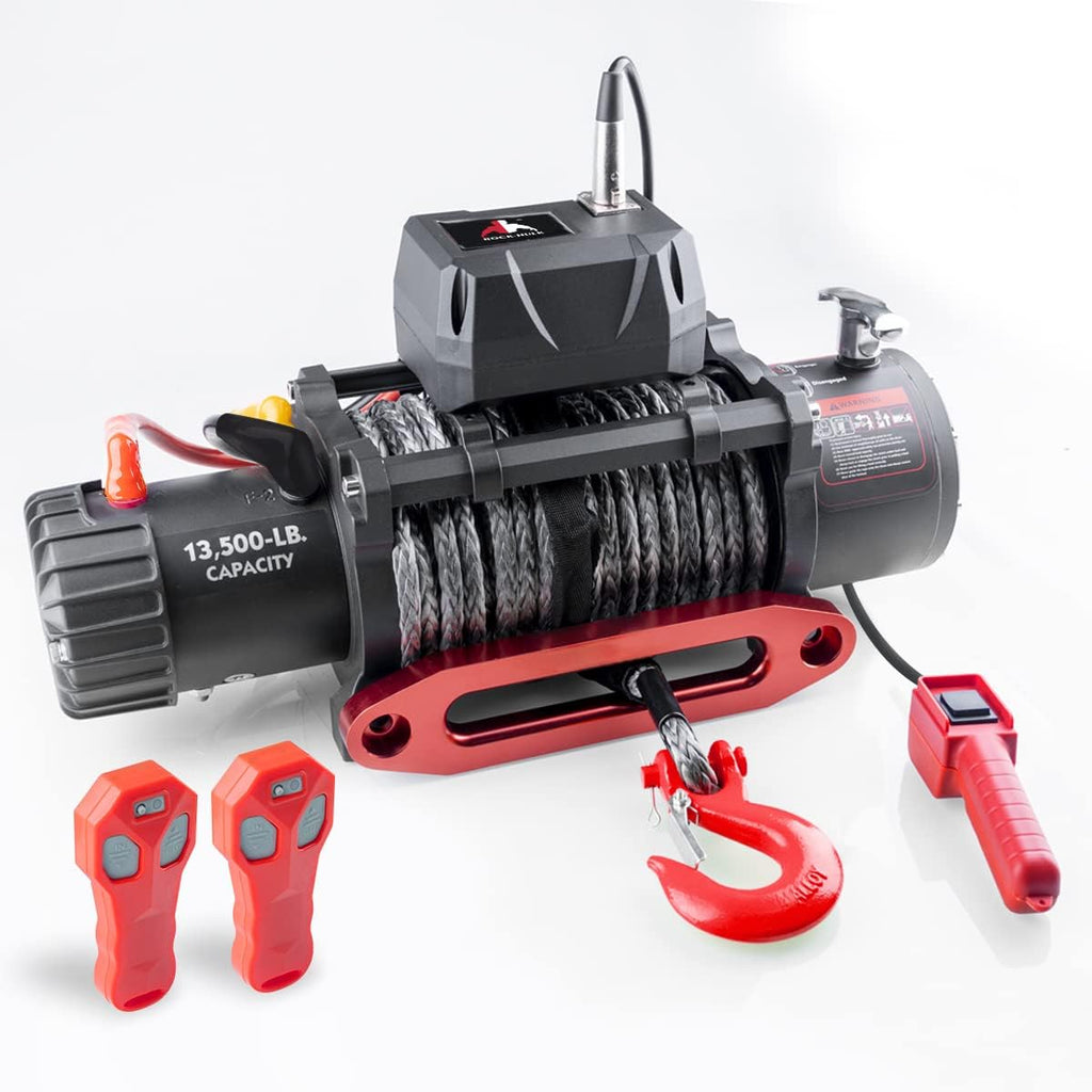 13500 lb Waterproof Synthetic Rope Electric Winch Kit J6345