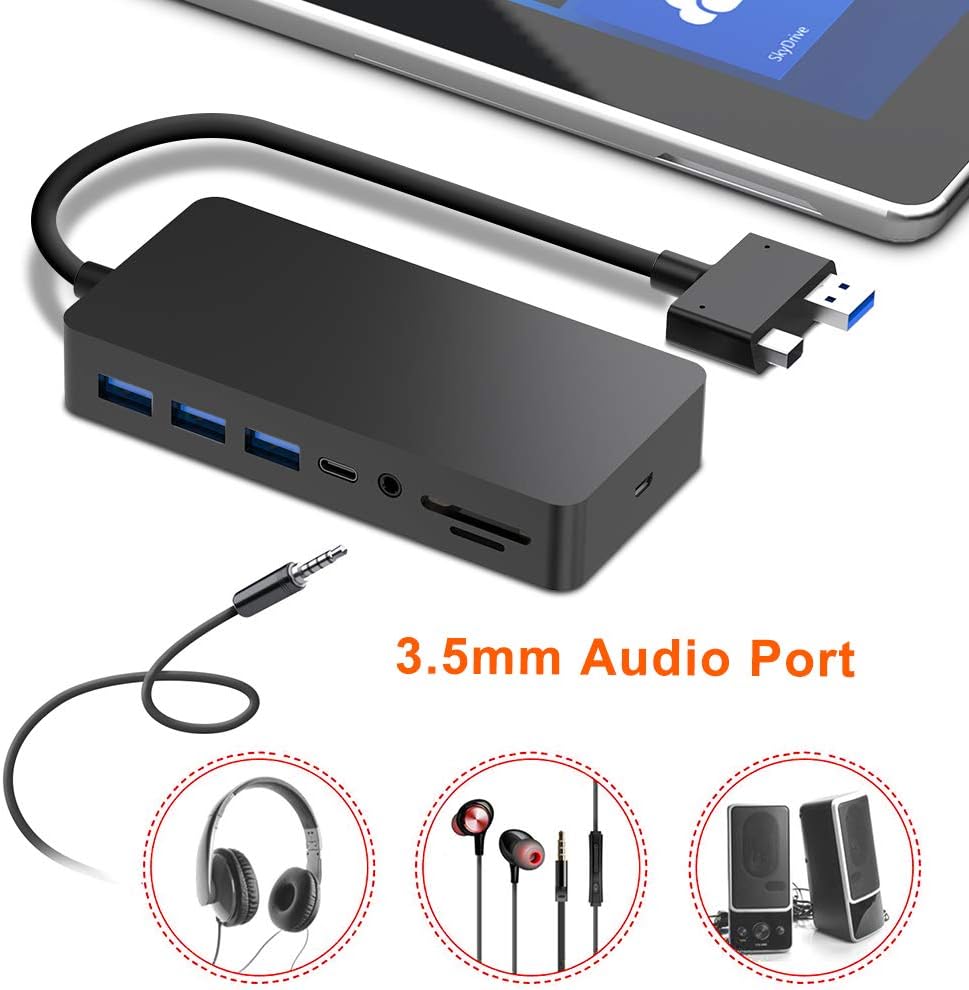 Surface Pro Dock with Gigabit Ethernet, 4K HDMI, 3xUSB 3.0, USB C, SD/TF Card Slot G9584