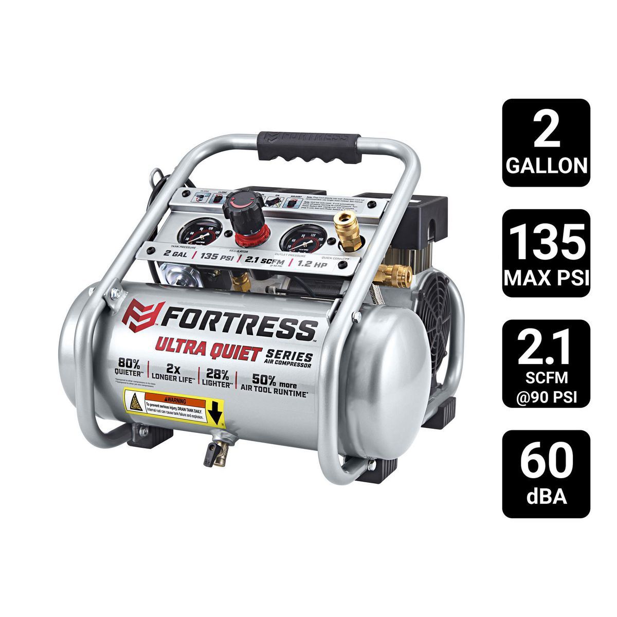 2 Gallon 135 PSI Oil-Free Air Compressor C9271