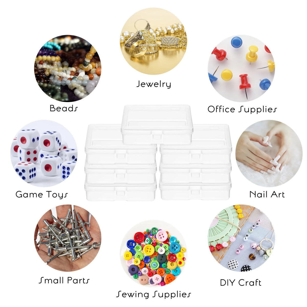 96 Pcs Mini Clear Plastic Boxes L598883