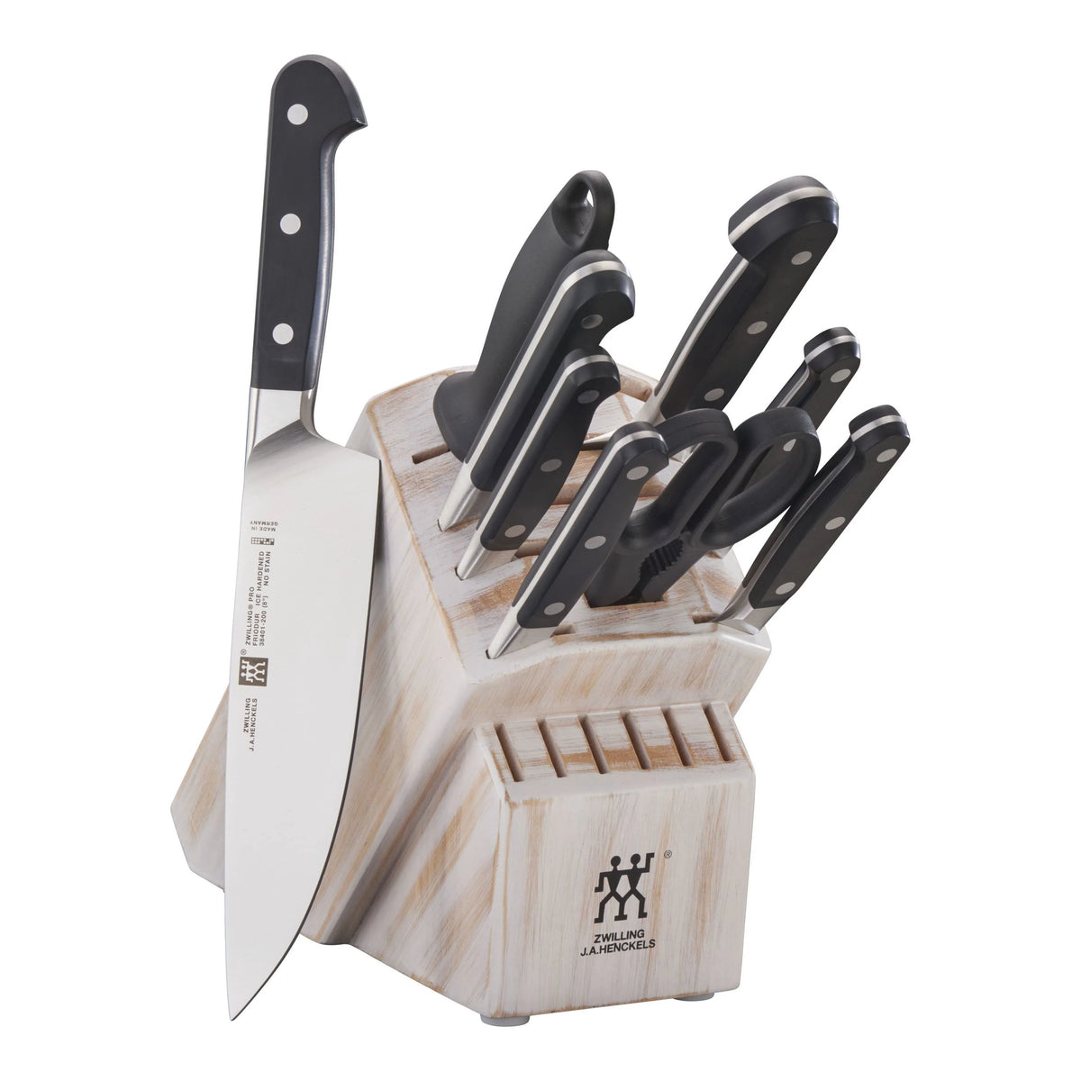 10 Pc Knife Set with Rubberwood Block C923