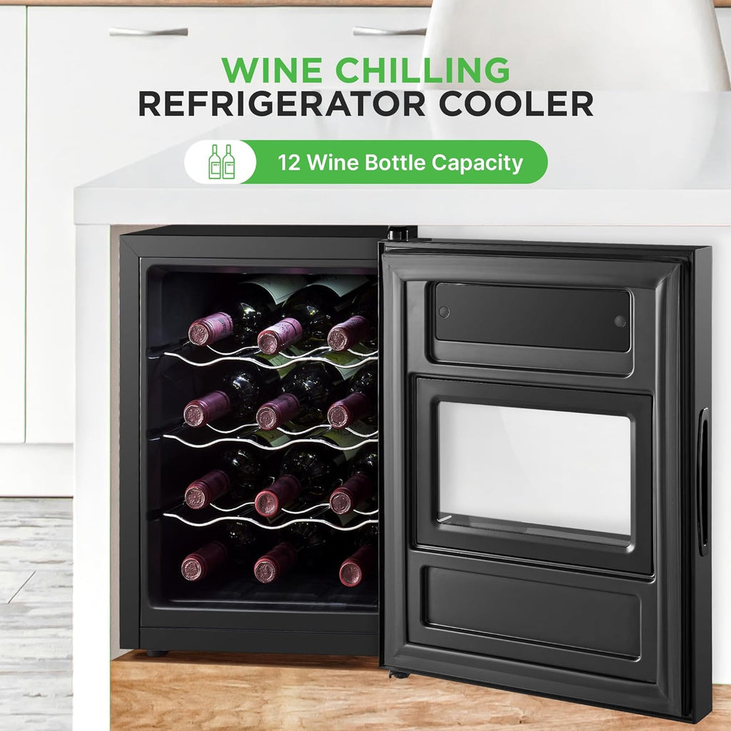 12 Bottle Black Wine Cooler S371