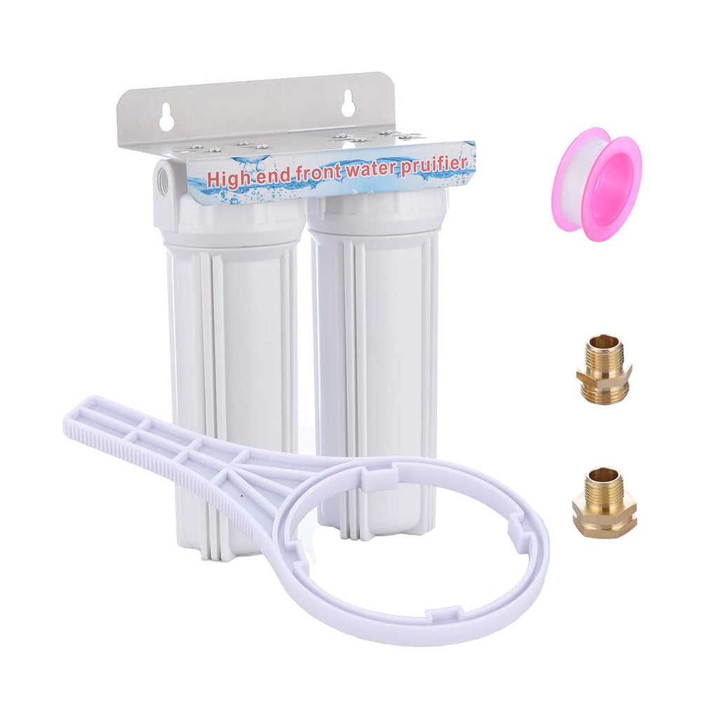 External RV Dual Water Filter System with 3/4 GHT Adapter and Two Filters N509117