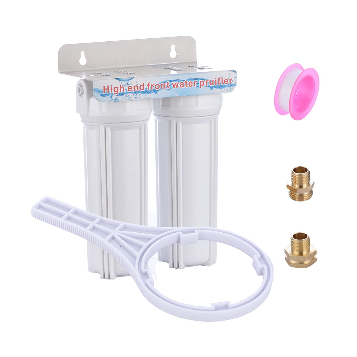 External RV Dual Water Filter System with 3/4 GHT Adapter and Two Filters N509117