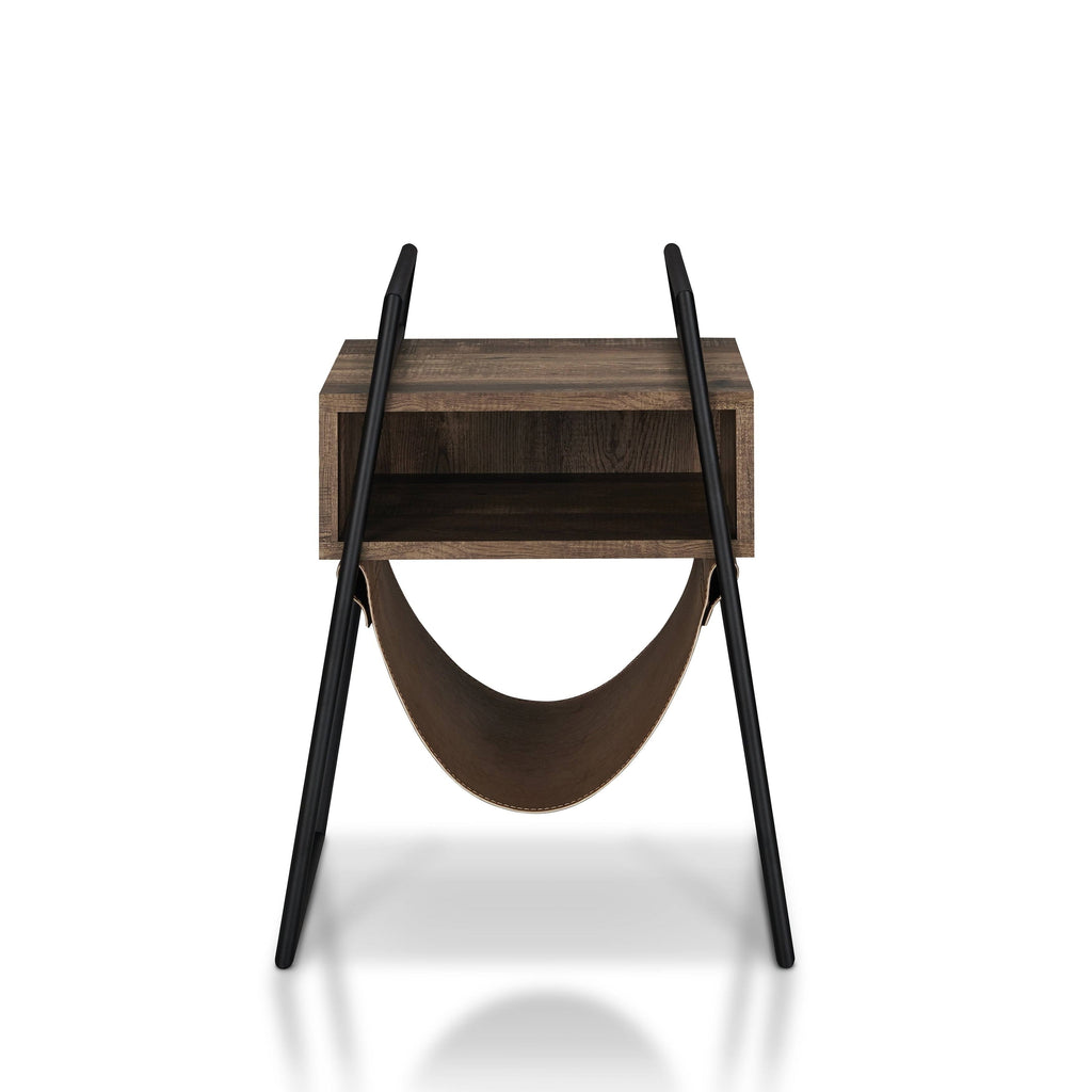 Rustic Oak Open Shelf End Table P481451