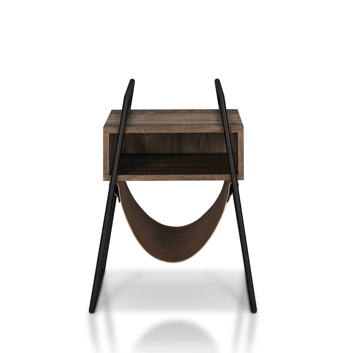 Rustic Oak Open Shelf End Table P481451