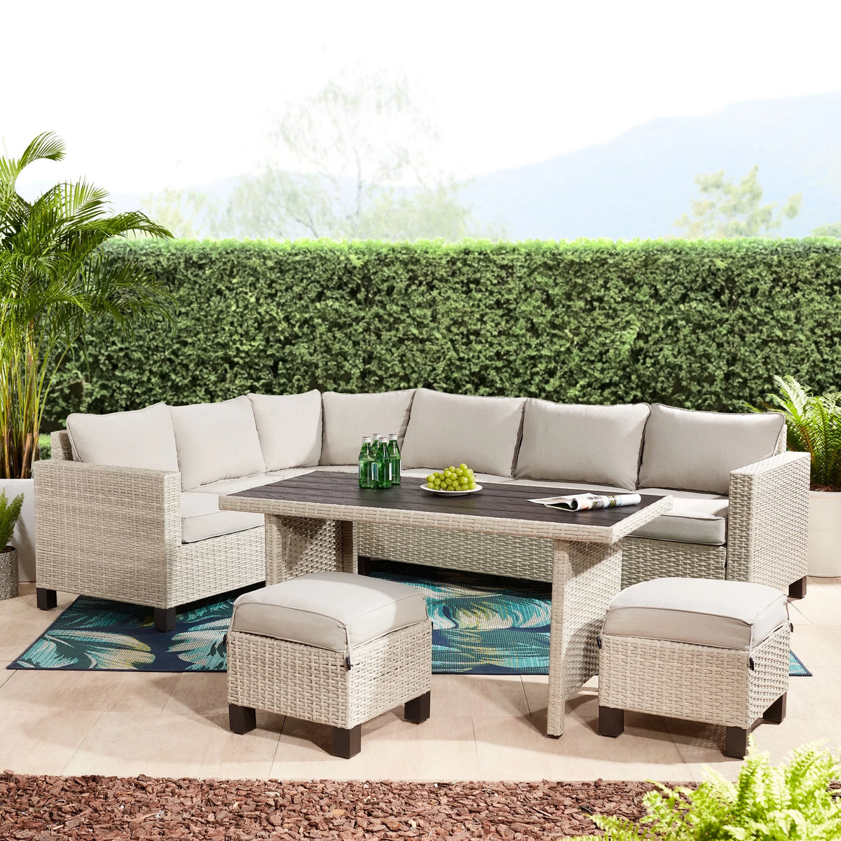 5-Piece Wicker Sectional Dining Set K42653