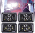 4pcs 60W Rectangular 4x6 LED Headlights Chrome Q589