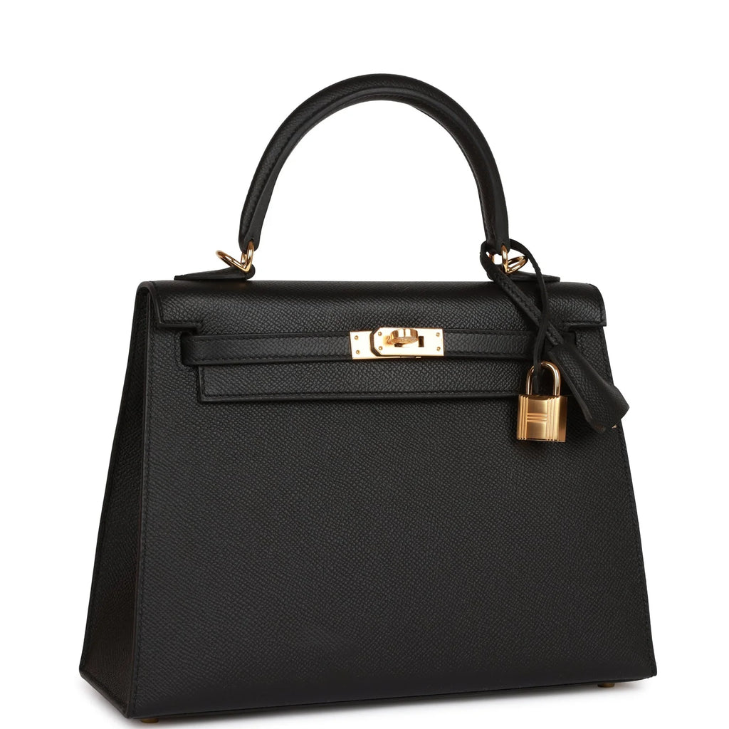 Black Leather Handbag Q487