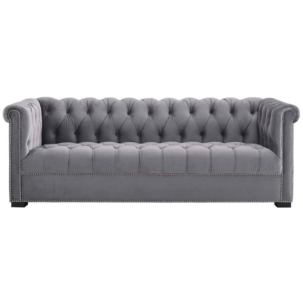 Gray Velvet Sofa S93971