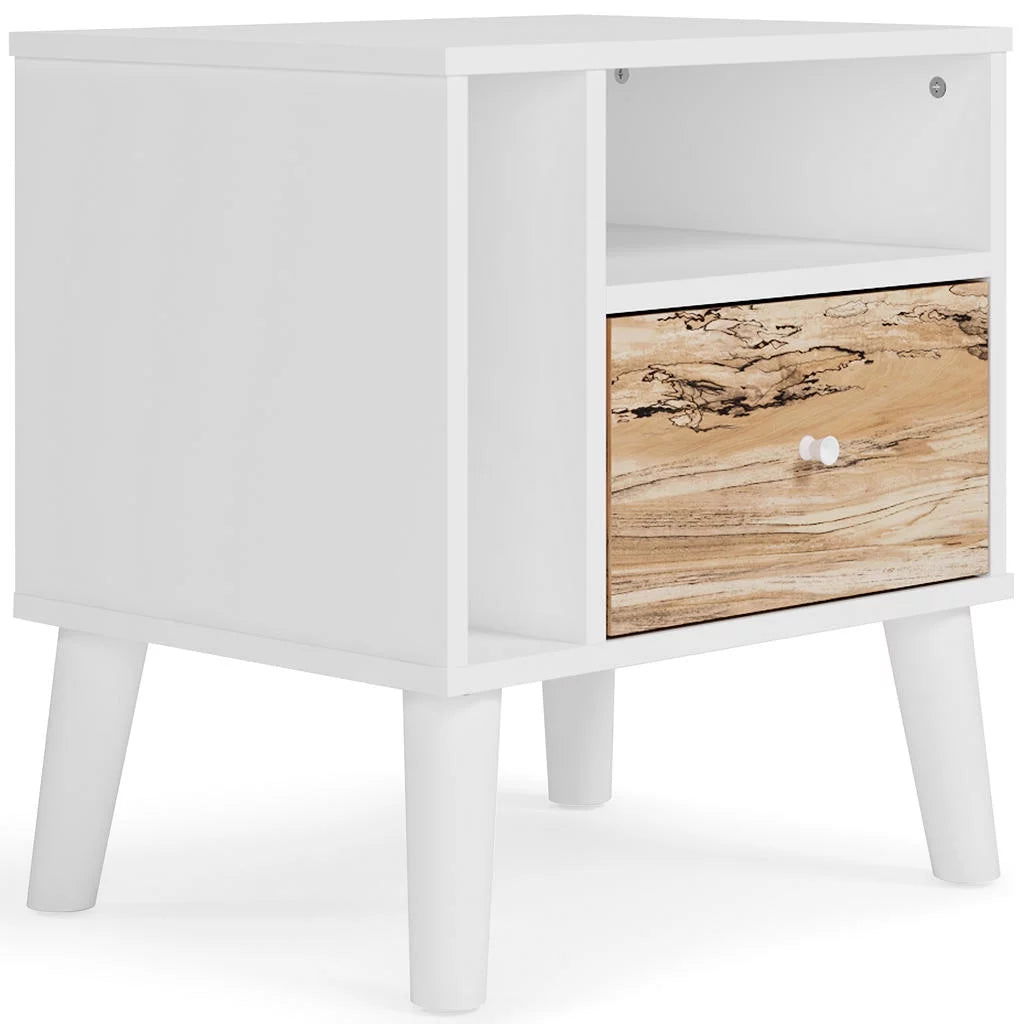 Two-tone Brown White Nightstand F987705
