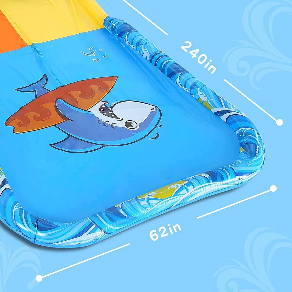 20ft Inflatable Water Slide with 2 Bodyboards Lanes C6439