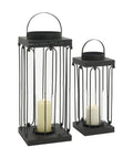 Metal Glass Candle Lantern Set of 2 V7784