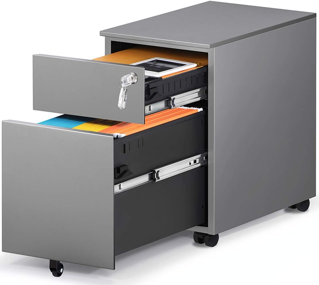2 Drawer Black Metal File Cabinet with Lock G223566