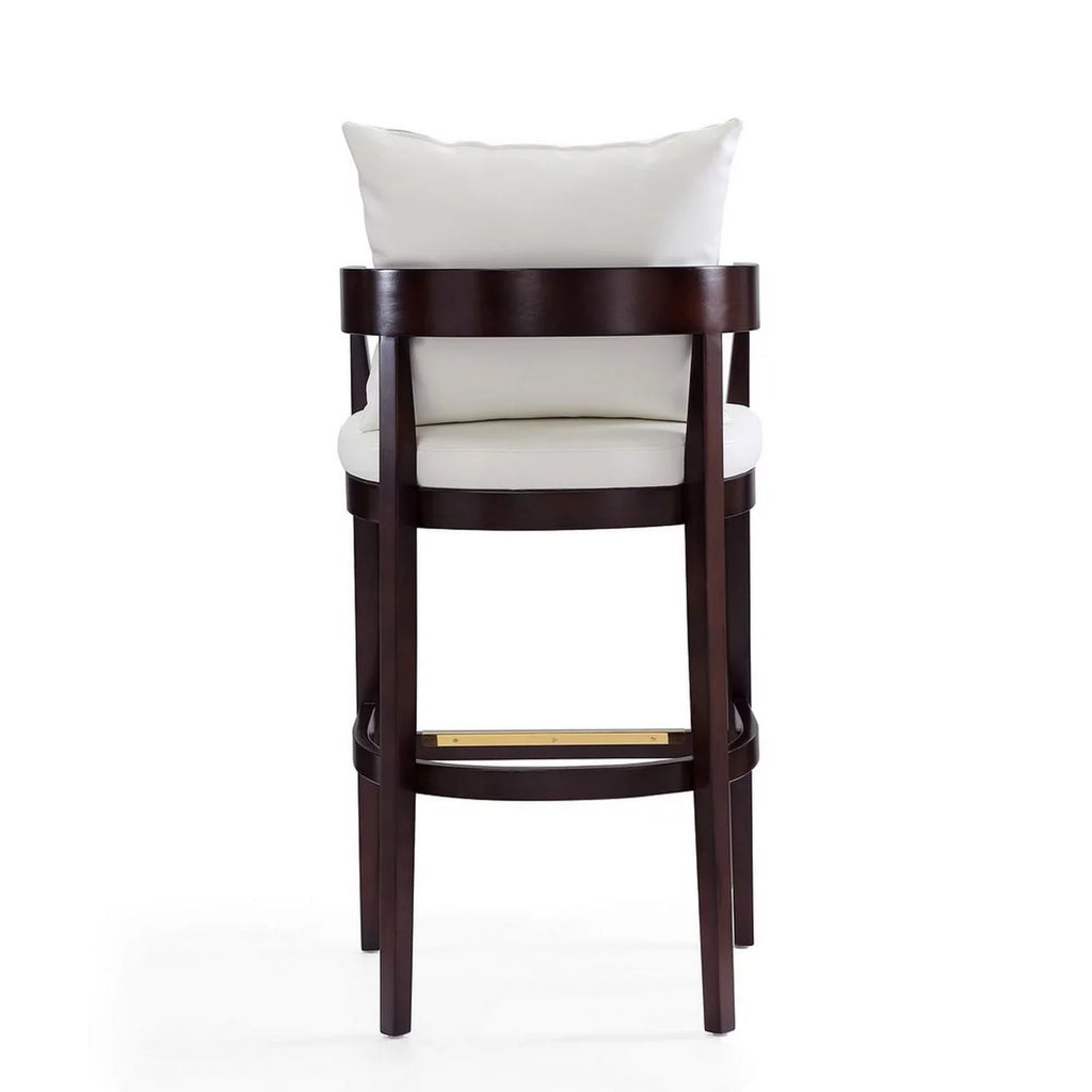 Ivory and Dark Walnut Beech Wood Barstool R67457