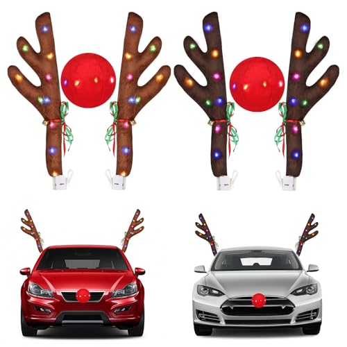 Christmas Reindeer Car Kit with LED and Jingle Bells S33636