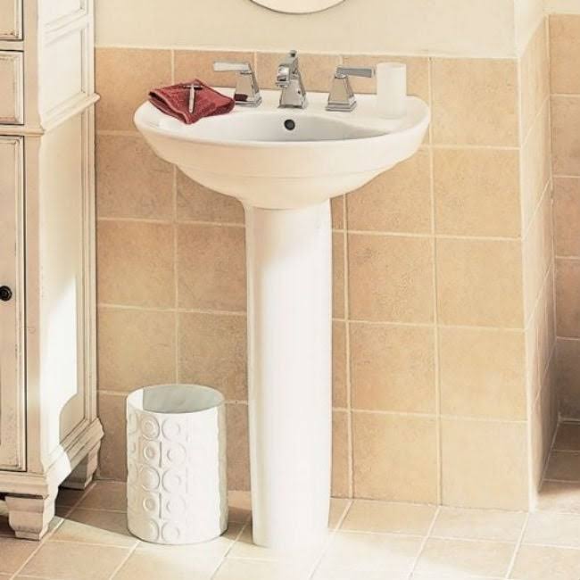 White Pedestal Sink I65185