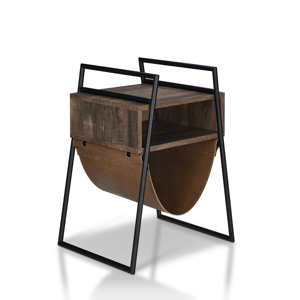 Rustic Oak Open Shelf End Table P481451