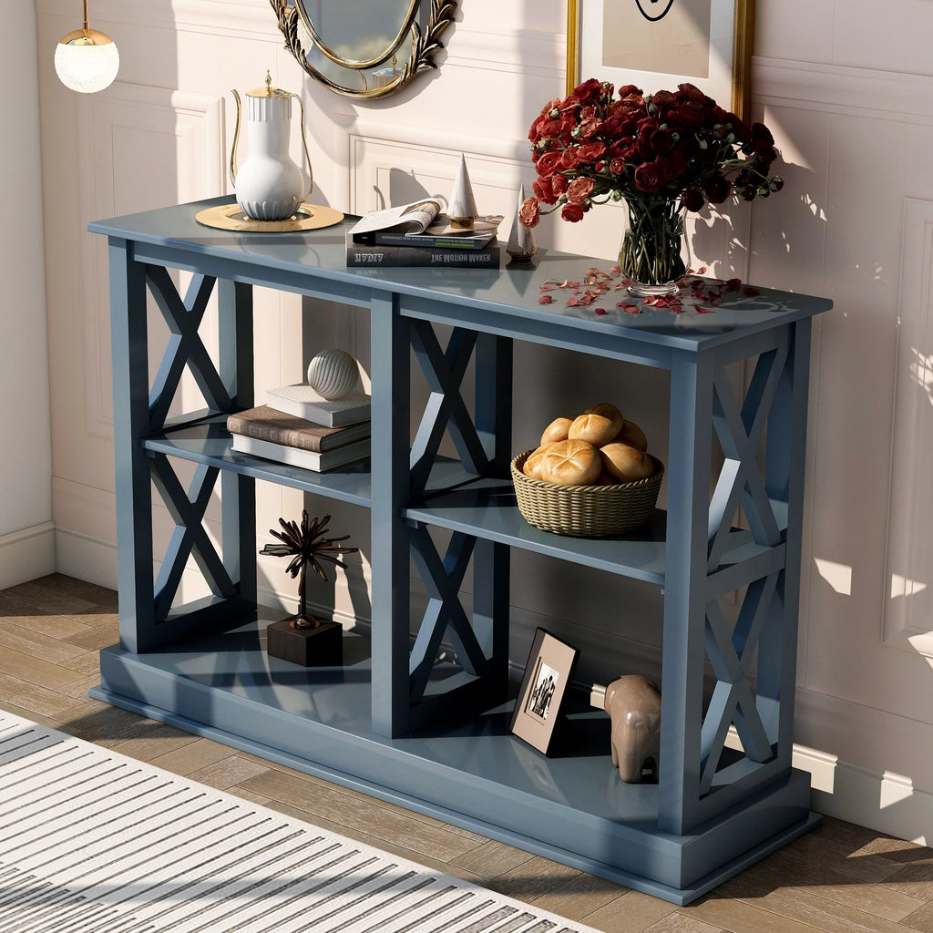 Navy Blue 3-Tier Console Table G916893